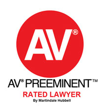 AV Preeninent Rated Lawyer By Martindale Hubbell